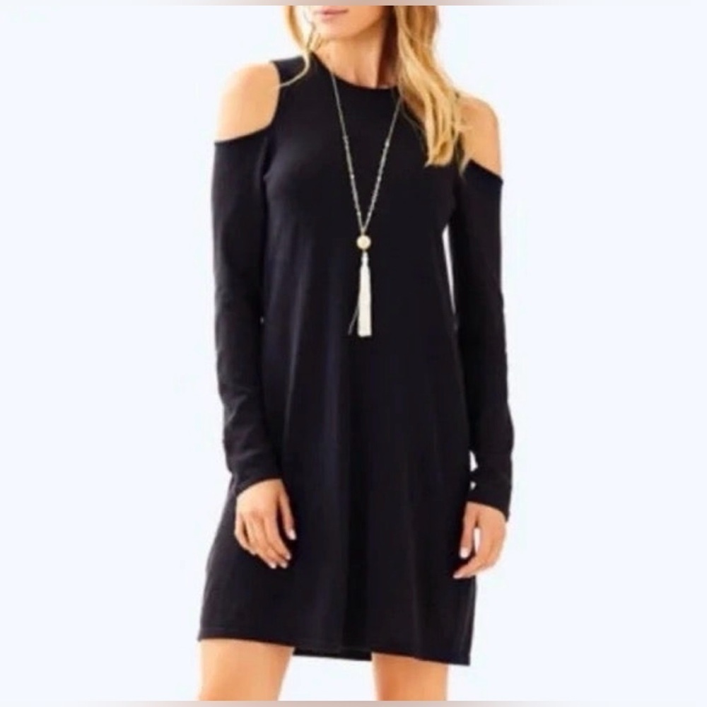 Lilly Pulitzer Faire Sweater Dress in Onyx Metallic Size Large